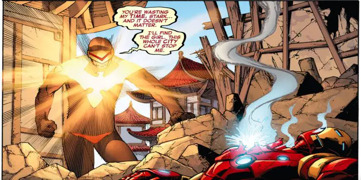 cyclops blasting Iron Man